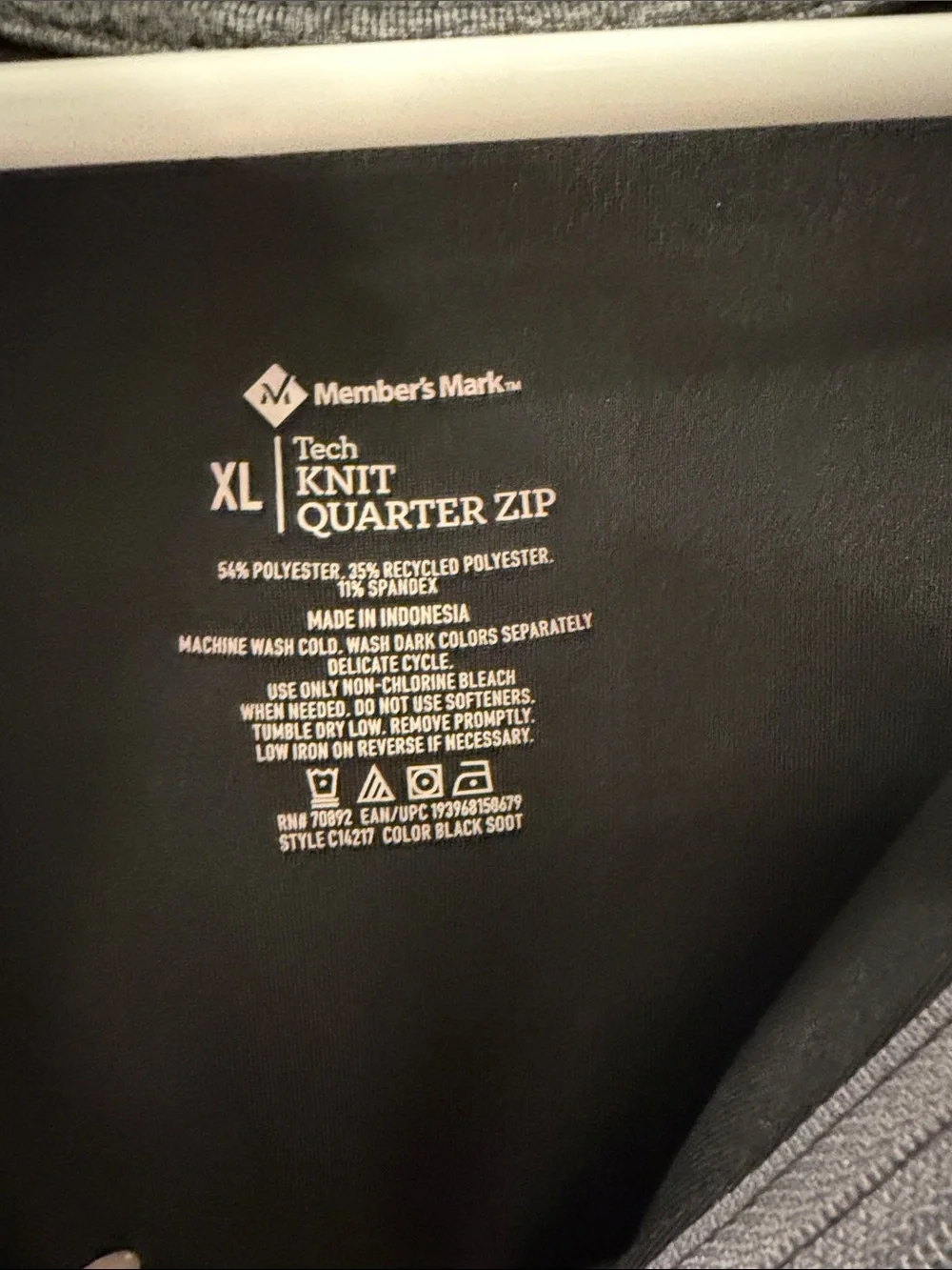 Xl Men's Black Quarter-Zip Performance Sweater